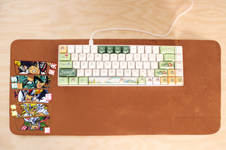 Japan mat keyboard crazy horse leather with differents customs